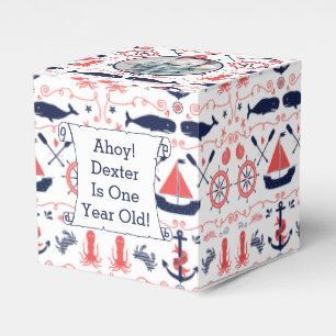 Persoonlijke Nautical Baby One Year Old Party Bedankdoosjes