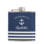Persoonlijke Nautical "Bridesmate" Bridesmaid Heupfles (Voorkant)
