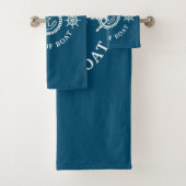 Persoonlijke Nautical Captain/Boat Name Editable Bad Handdoek (Insitu)