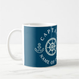 Persoonlijke Nautical Captain/Boat Name Editable Koffiemok