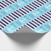 Persoonlijke Nautical First Birthday boy Cadeaupapier (Hoek)