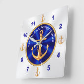 Persoonlijke Nautical Home Decor, Anchor Clock Vierkante Klok (Hoek)