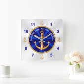 Persoonlijke Nautical Home Decor, Anchor Clock Vierkante Klok (Huis)