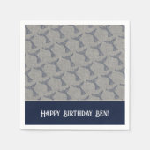 Persoonlijke nautische staart van een walvis in li servet (Voorkant)