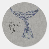 Persoonlijke nautische staartkunst van een walvis ronde sticker (Voorkant)