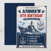 Persoonlijke Navy Army Schip Verjaardag Kaart (Voorkant / Achterkant)