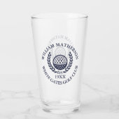 Persoonlijke Navy Blauwe Golfclub Naam Glas (Achterkant)