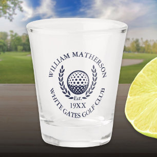 Persoonlijke Navy Blauwe Golfclub Naam Shot Glas