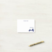 Persoonlijke Navy Blauwe Golfkar Post-it® Notes (Op bureau)