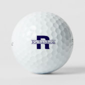 Persoonlijke Navy Blauwe Monogram & Aangepaste Naa Golfballen (Voorkant)