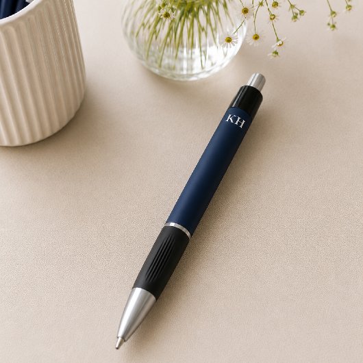 Persoonlijke Navy Blauwe Monogram Schrijfstijl Pen