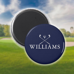 Persoonlijke Navy Blauwe Naam Golfclubs Magneet