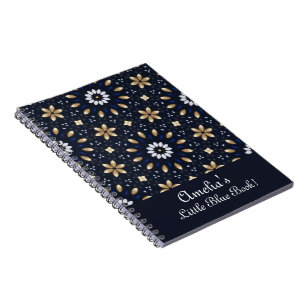 Persoonlijke Navy Blauwe Witte & Gouden Mandala St Notitieboek