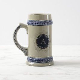 Persoonlijke Navy Bloemstuk Bruidsjonker Gift Stei Bierpul