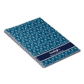 Persoonlijke Navy Blue en White Diamond Journal Notitieboek (Rechterzijde)
