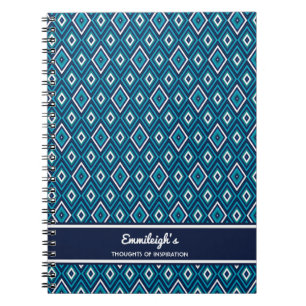 Persoonlijke Navy Blue en White Diamond Journal Notitieboek