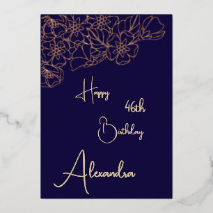 Persoonlijke Navy & Gold Genoemd & Ouderdom Kaart