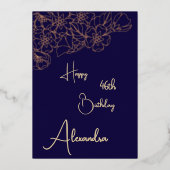 Persoonlijke Navy & Gold Genoemd & Ouderdom Kaart (Voorkant)