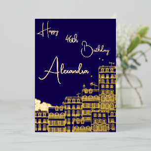 Persoonlijke Navy & Gold Genoemd & Ouderdom Kaart