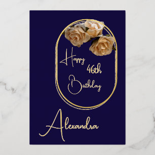 Persoonlijke Navy & Gold Genoemd & Ouderdom Kaart