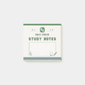 Persoonlijke Navy Groen Wetenschap Schoolomslag Post-it® Notes (Voorkant)