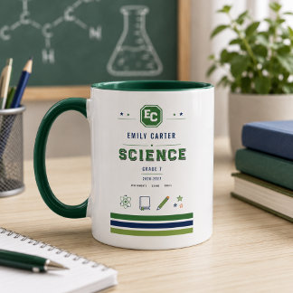 Persoonlijke Navy Groene Wetenschap School Hoes Mok