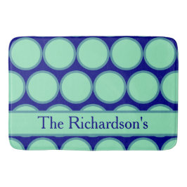 Persoonlijke Navy Mint Stippenpatroon Moderne Badmat