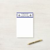 Persoonlijke Navy Strepen met Ankers Post-it® Notes (Op bureau)
