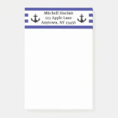 Persoonlijke Navy Strepen met Ankers Post-it® Notes (Voorkant)