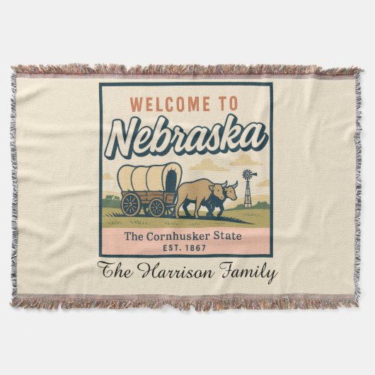Persoonlijke Nebraska Worpdeken Deken (Voorkant)