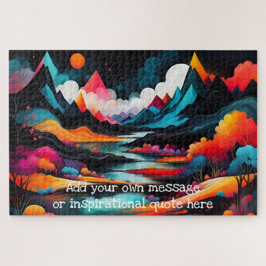 Persoonlijke Neon Bergdroom Legpuzzel (Horizontaal)