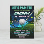 Persoonlijke Neon Golf Verjaardag Kaart (Staand voorkant)