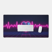 Persoonlijke Neon Pulse Cyber Hart Bureaumat (Keyboard & Muis)