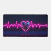 Persoonlijke Neon Pulse Cyber Hart Bureaumat (Voorkant)