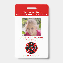 Persoonlijke nep-brandweerman-badge voor kinderen badge