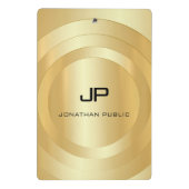 Persoonlijke Nep Gouden Monogram Sjabloon Elegant Mini Klembord (Achterkant)