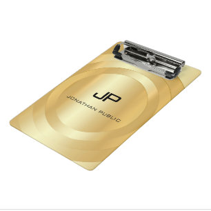 Persoonlijke Nep Gouden Monogram Sjabloon Elegant Mini Klembord