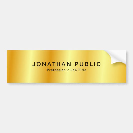Persoonlijke nep-gouden sjabloon moderne glamour bumpersticker (Voorkant)