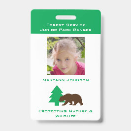 Persoonlijke nep-parkrangerbadge voor kinderen badge