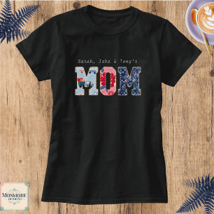 Persoonlijke nep-patchwork voor mama t-shirt
