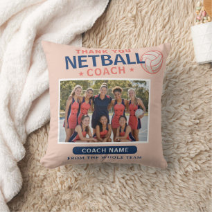 Persoonlijke Netbal Coach Teamfoto Bedankt Kussen