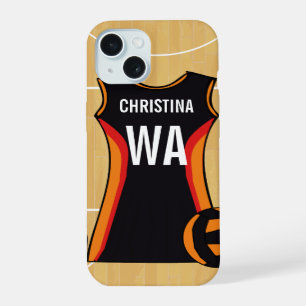 Persoonlijke netbal smartphonehoes iPhone 15 hoesje