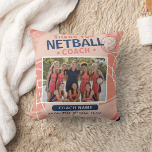 Persoonlijke Netball Coach Teamfoto Bedankt Kussen