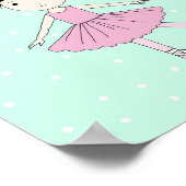 Persoonlijke neursery Art Afdrukken Ballerina Girl Poster (Hoek)