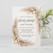 Persoonlijke Neutrale Boho Baby Shower Uitnodiging (Staand voorkant)