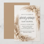 Persoonlijke Neutrale Boho Baby Shower Uitnodiging (Voorkant / Achterkant)