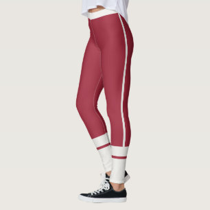 Persoonlijke Neutrale Donker Maroon Strepen Athlei Leggings