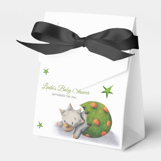 Persoonlijke Neutrale Triceratops Dinosaur Party Bedankdoosjes (Voorkant Zijde)