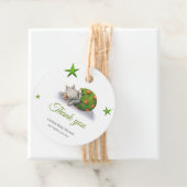 Persoonlijke Neutrale Triceratops Dinosaur Party Bedankjes Labels (In situ)