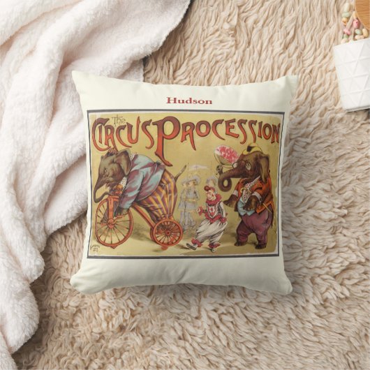 Persoonlijke New Baby Boy's Room Circus Elephant Kussen (Deken)